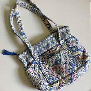 Vera Bradley Quilted Blue Purple Yellow Patterned Shoulder Bag